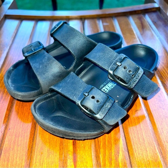 Birkenstock Arizona Eva Kids Black Double Strap Comfort Slides USA Kid’s Sz 10 - Picture 1 of 11